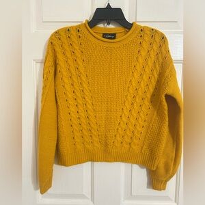 Always Mustard Cable Knit Sweater
